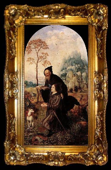 framed  Jan Gossaert Mabuse St Anthony with a Donor, ta009-2